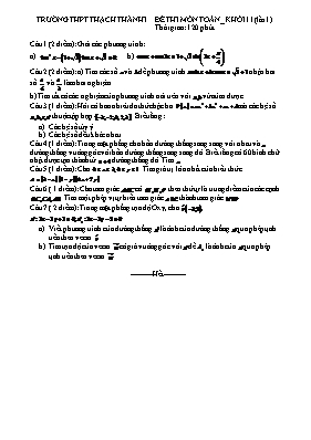 Đề thi môn Toán môn khối 11 (lần 1)